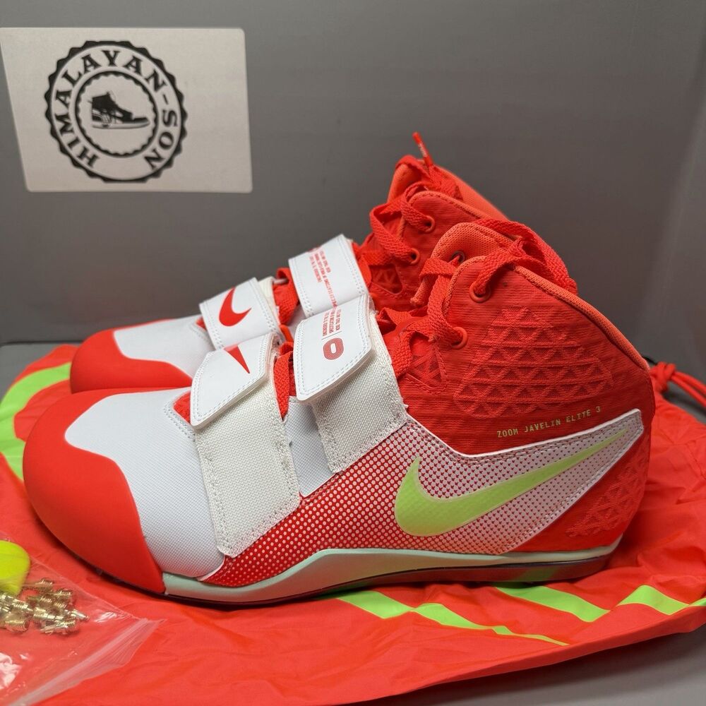 Nike Men Zoom Javelin Elite 3 Track Shoes Crimson Lime Blast FZ9626-100 Sz 10.5